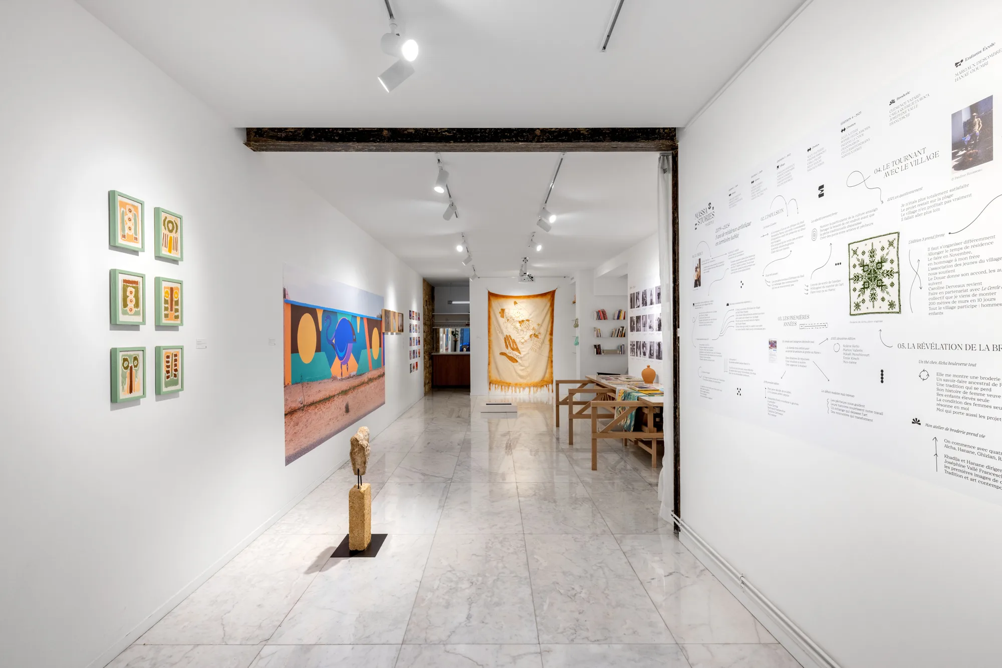 Vue de l'exposition des 5 ans de Massa Stories, Paris, 2025