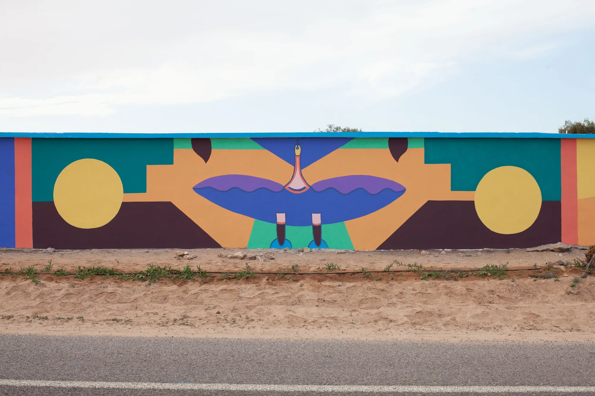 Fresque de l'entrée du village, Caroline Derveaux et Margaux Derhy