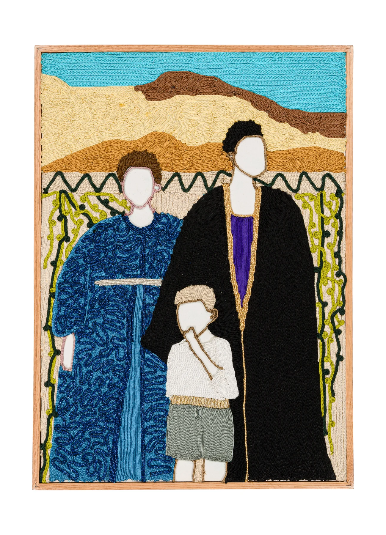 Archives de la tendresse masculine - En toute occasion 3, 2026. Sfiffa embroidered by hand on cotton. 44 x 62 cm. Margaux Derhy