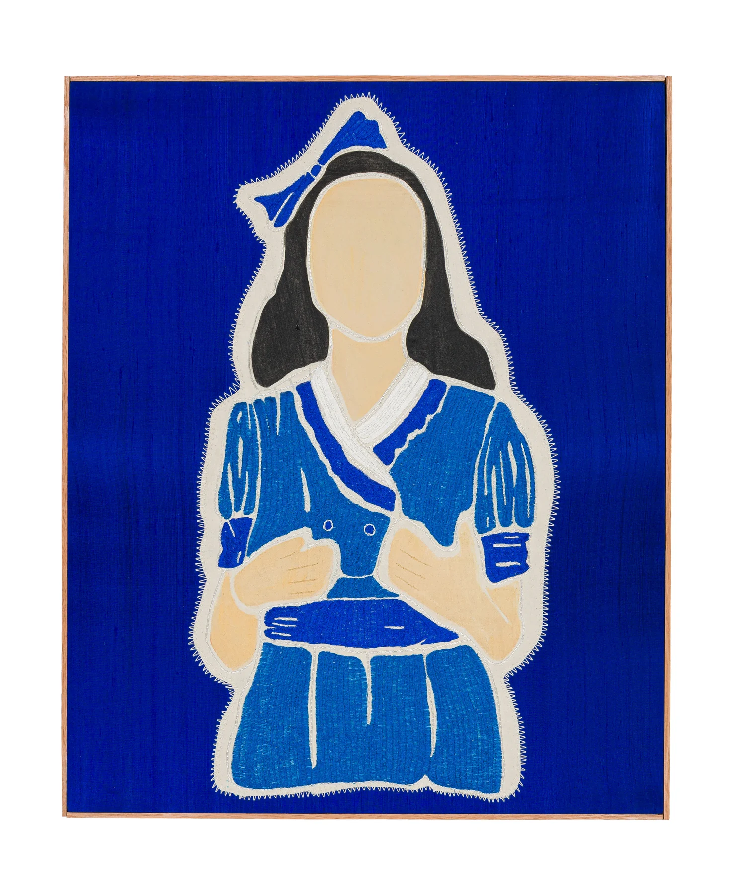 Studio Mogador 1947 - Éveil 3, 2025. Embroidery and painting on silk. 82 x 67 cm. Margaux Derhy