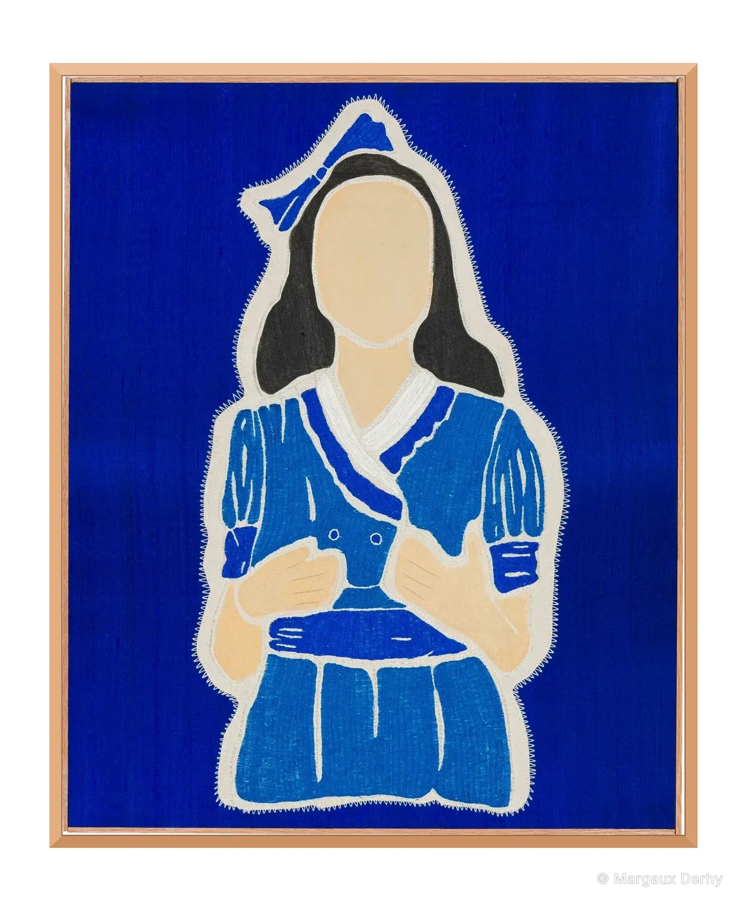 Studio Mogador 1947 - Éveil 3, 2025. Broderie et peinture sur soie. 82 x 67 cm. Margaux Derhy