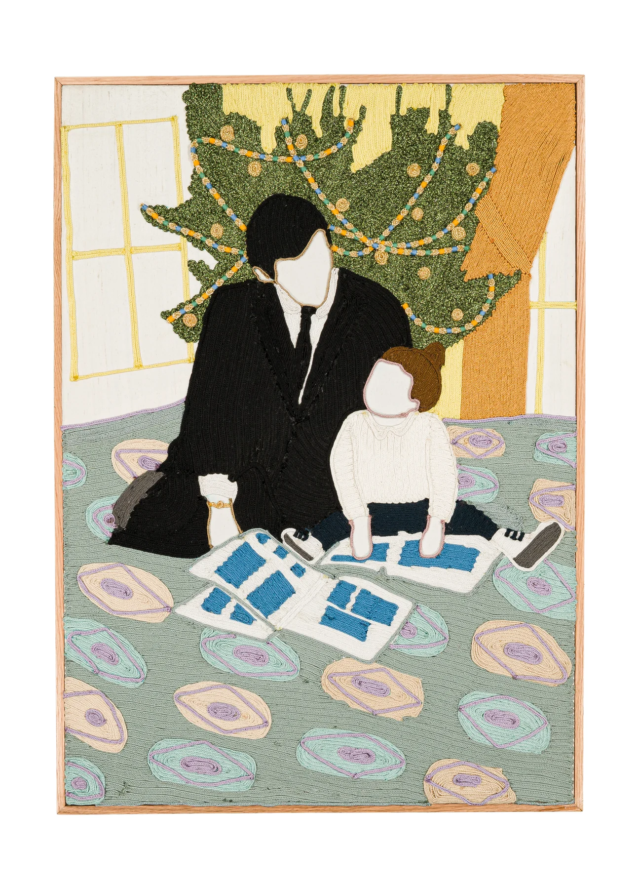Archives de la tendresse masculine - De vous à moi 2, 2026. Sfiffa embroidered by hand on cotton. 62 x 86 cm. Margaux Derhy