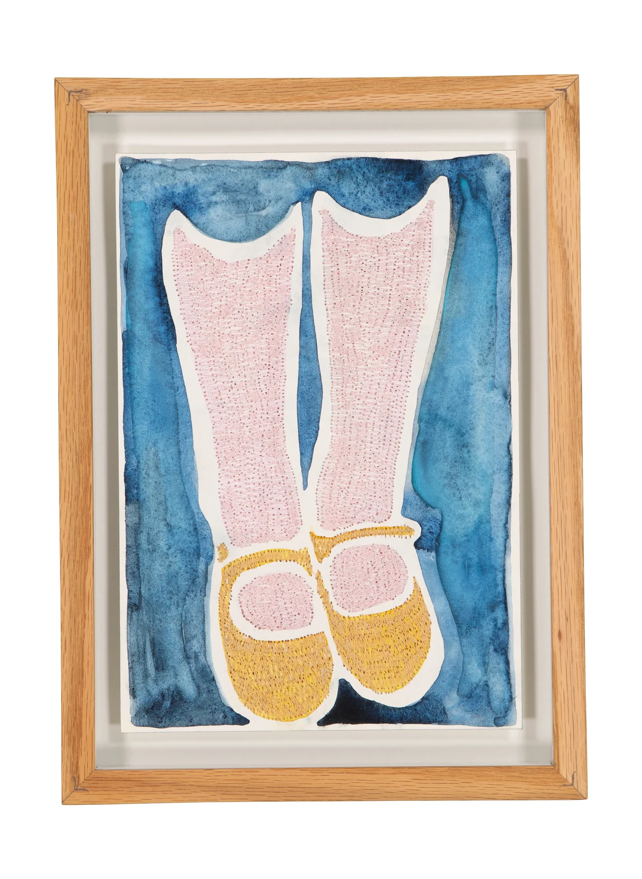 Tendres Boutons 15, 2024. Watercolor and embroidery on Arches paper. 18 x 26 cm. Margaux Derhy
