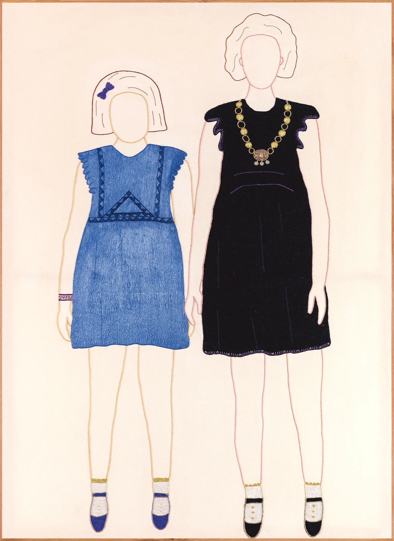 Les Invisibles 3, 2024. Sabra embroidery by hand on cotton. 175 x 125 cm. Margaux Derhy