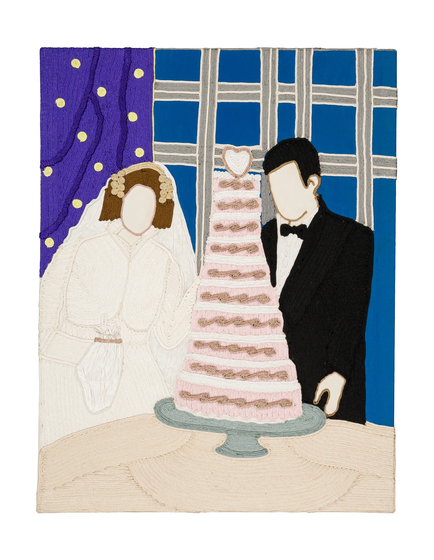 To the one I love 7, 2025. Sfiffa embroidered by hand on cotton. 70 x 90 cm. Margaux Derhy