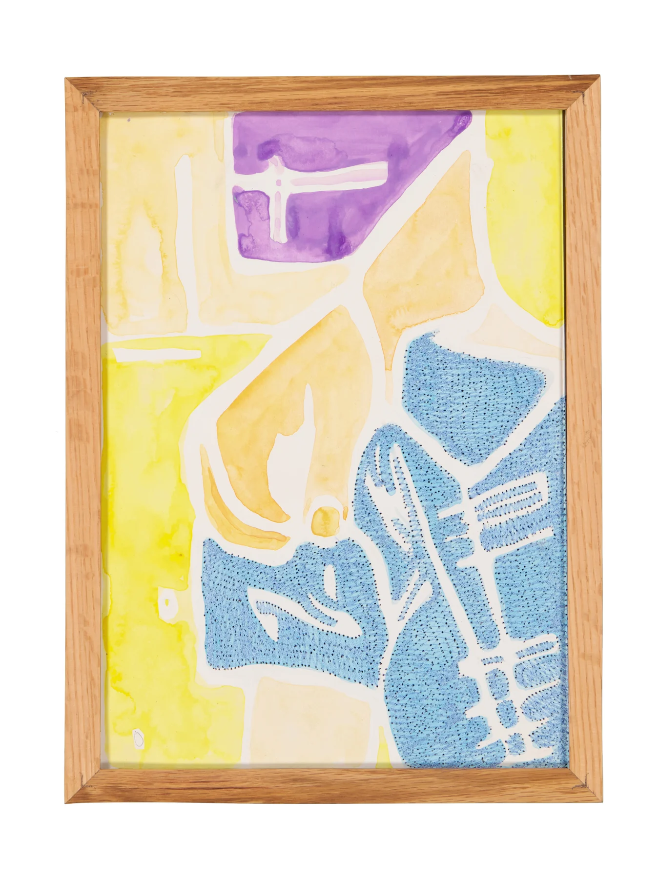 A mother's solace 16, 2024. Watercolor, ink and embroidery on paper. 24 x 32 cm. Margaux Derhy