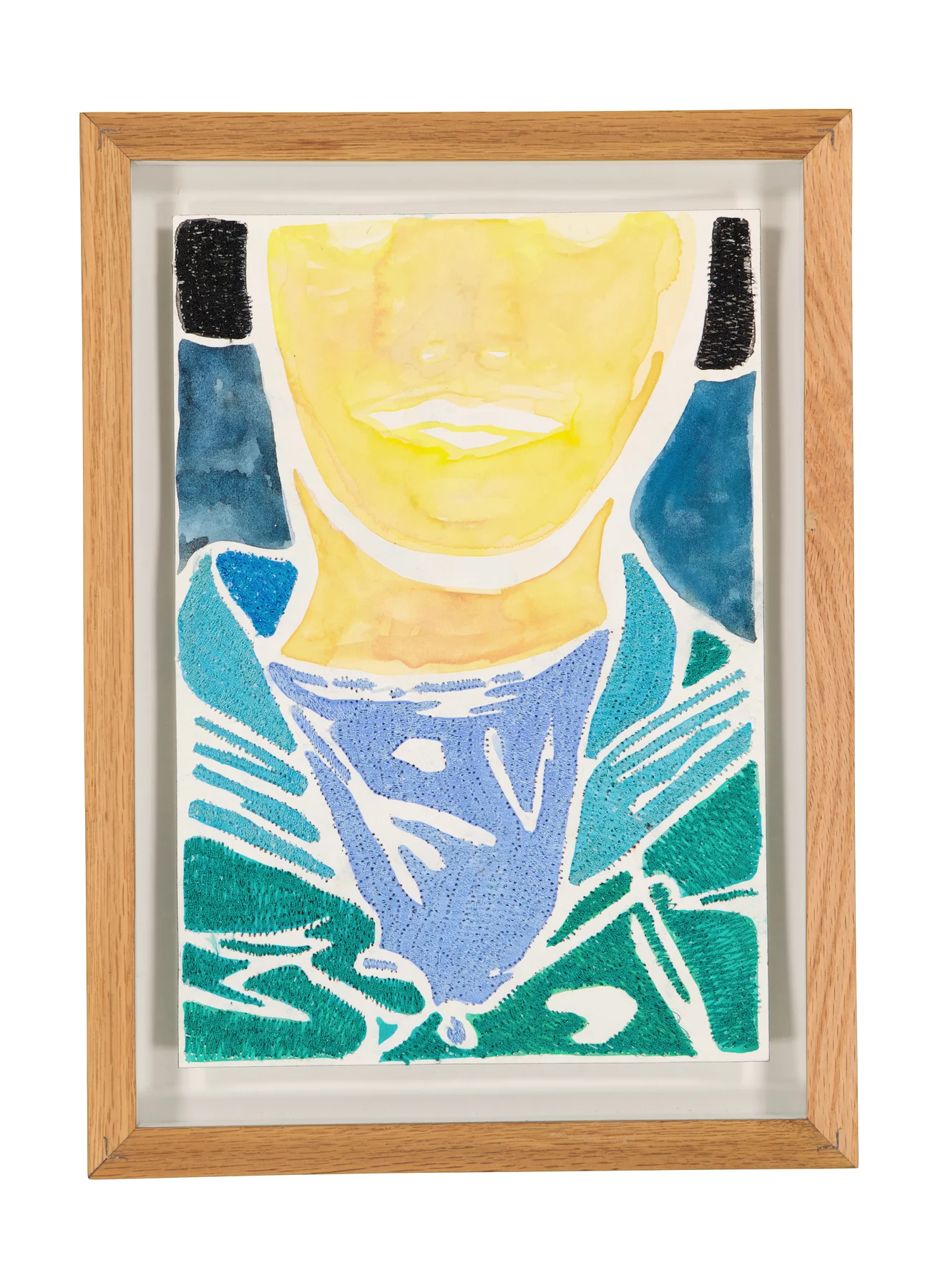 Tendres Boutons 5, 2024. Watercolor and embroidery on Arches paper. 18 x 26 cm. Margaux Derhy