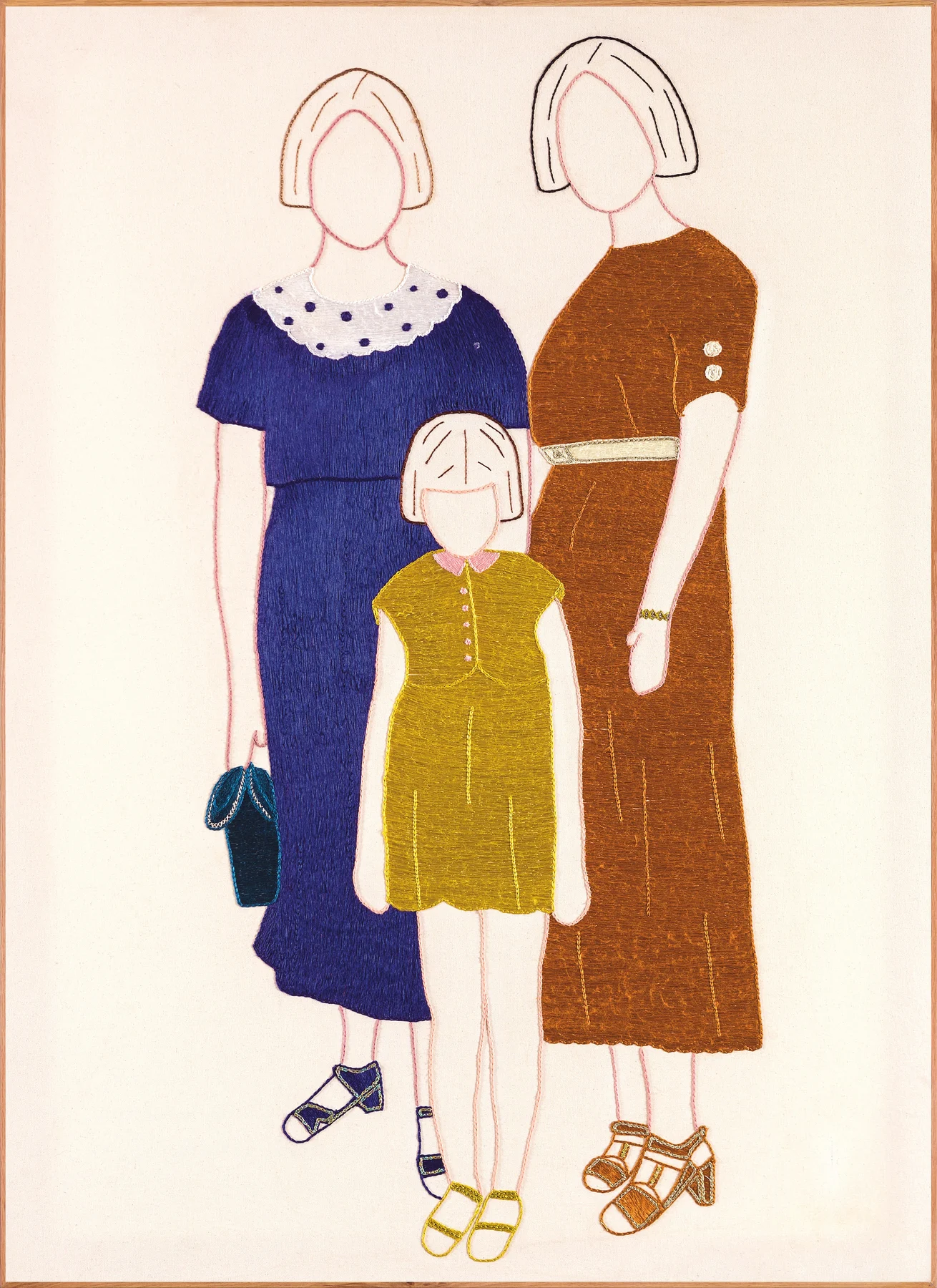 Les Invisibles 4, 2024. Sabra embroidery by hand on cotton. 108 x 80 cm. Margaux Derhy