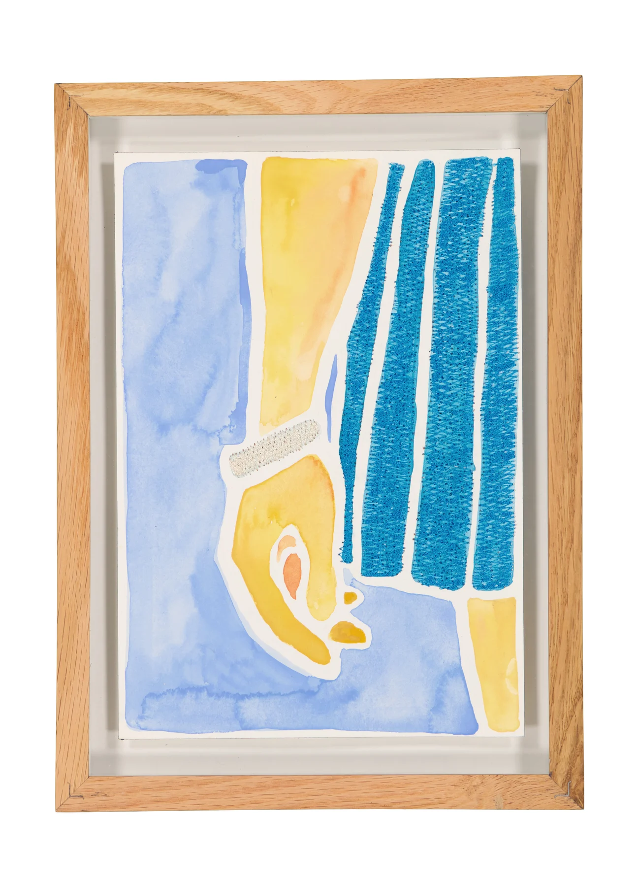 Tendres Boutons 7, 2024. Watercolor and embroidery on Arches paper. 18 x 26 cm. Margaux Derhy