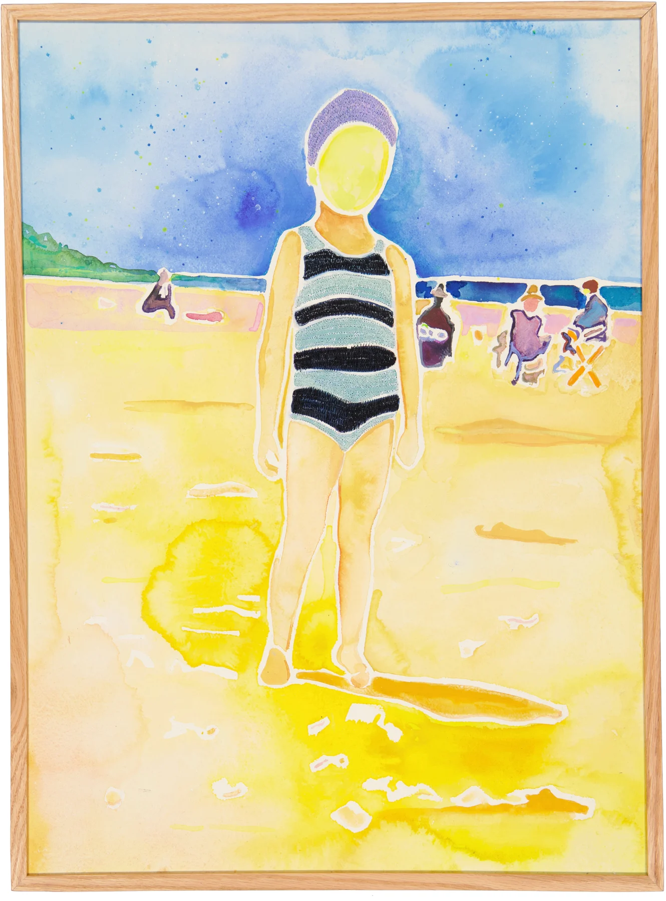 En Solitude 2, 2024. Watercolor and embroidery on paper. 76 x 56 cm. Margaux Derhy