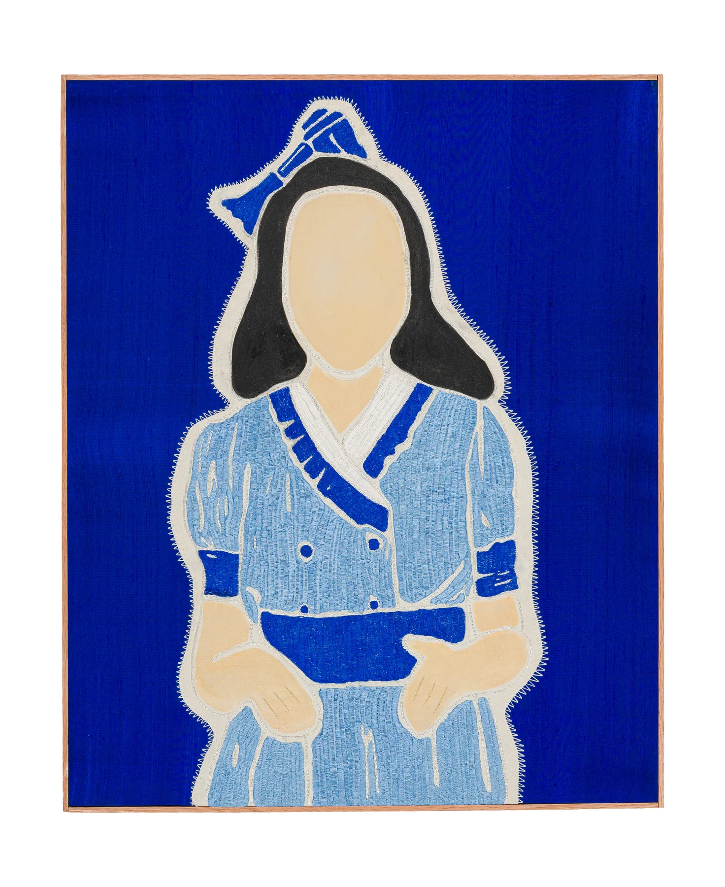 Studio Mogador 1947 - Éveil 5, 2025. Embroidery and painting on silk. 82 x 67 cm. Margaux Derhy