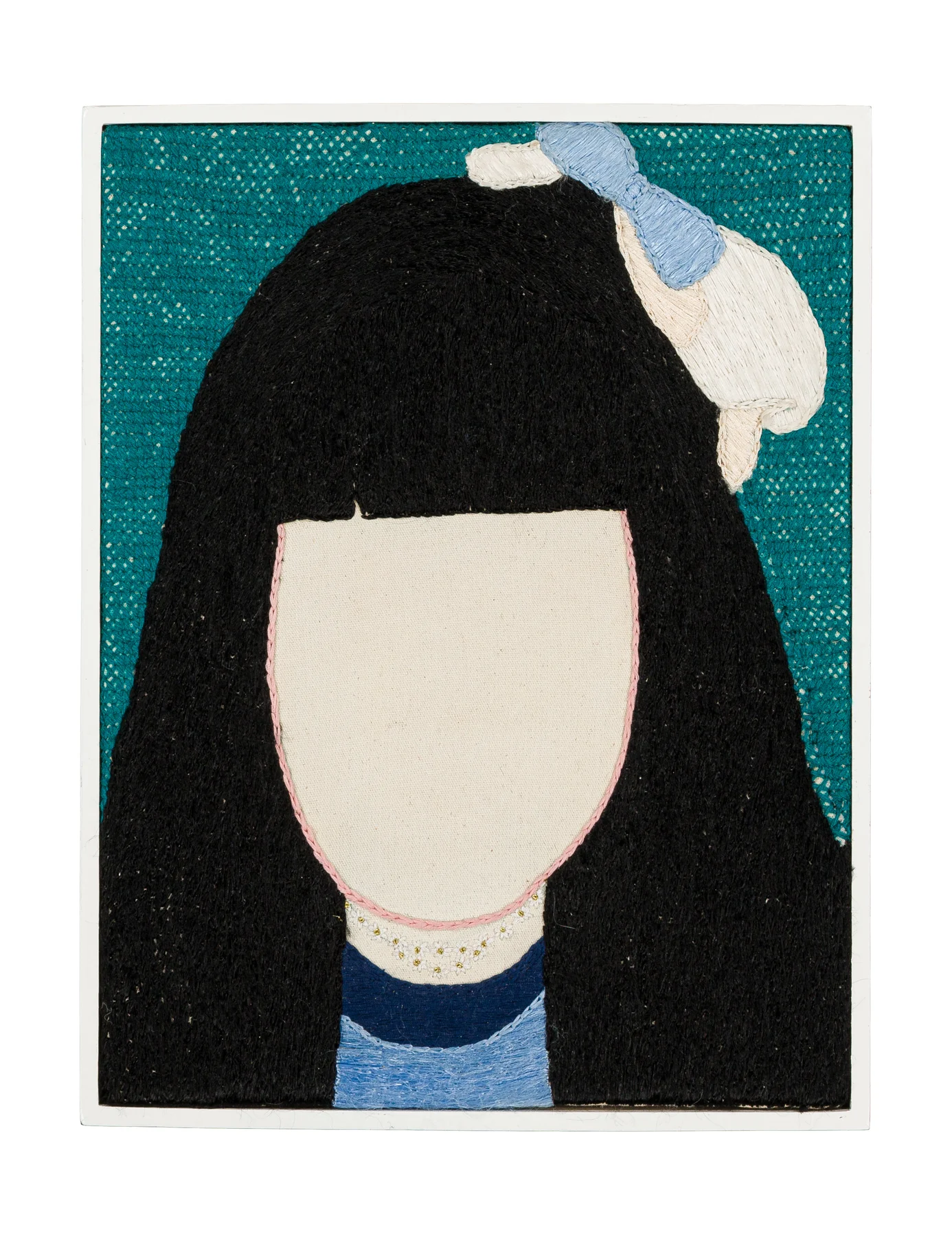 Mères Souveraines - Petite fille, 2025. Embroidery by hand on cotton. 24 x 31 cm. Margaux Derhy