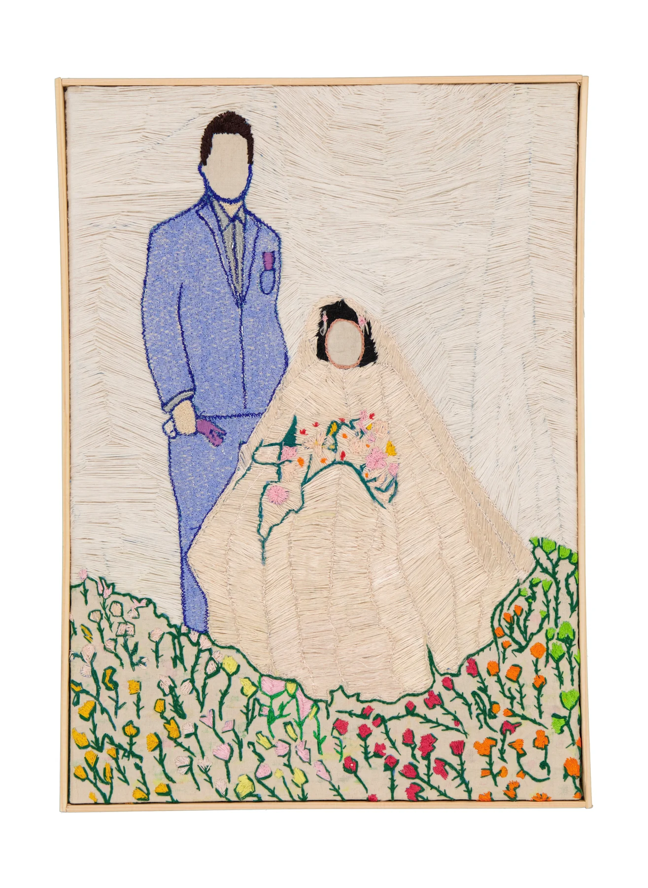 La couleur de l'amour, 2023. Broderie à la main sur toile de lin. 45 x 32 cm. Margaux Derhy