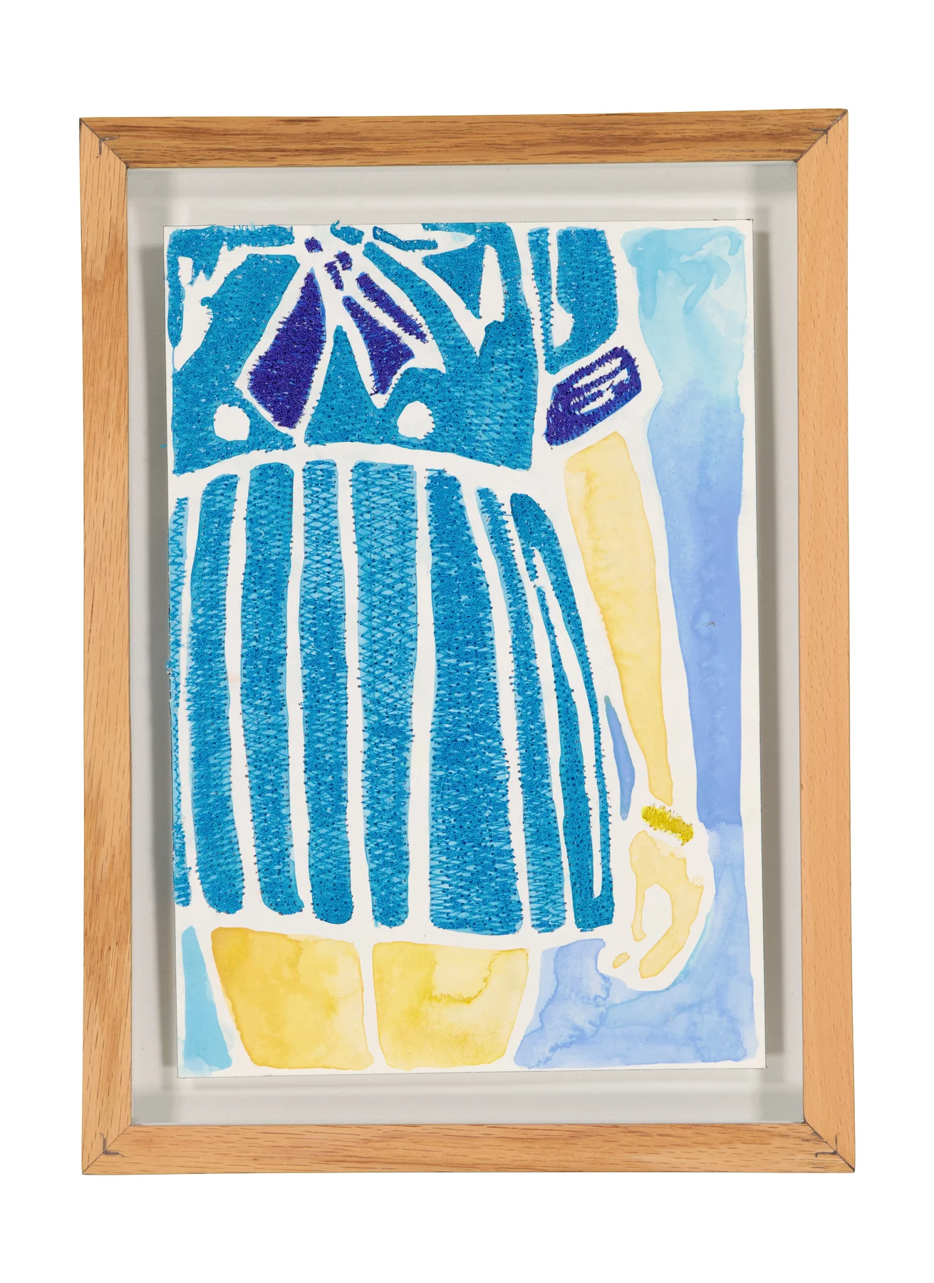 Tendres Boutons 12, 2024. Watercolor and embroidery on Arches paper. 18 x 26 cm. Margaux Derhy