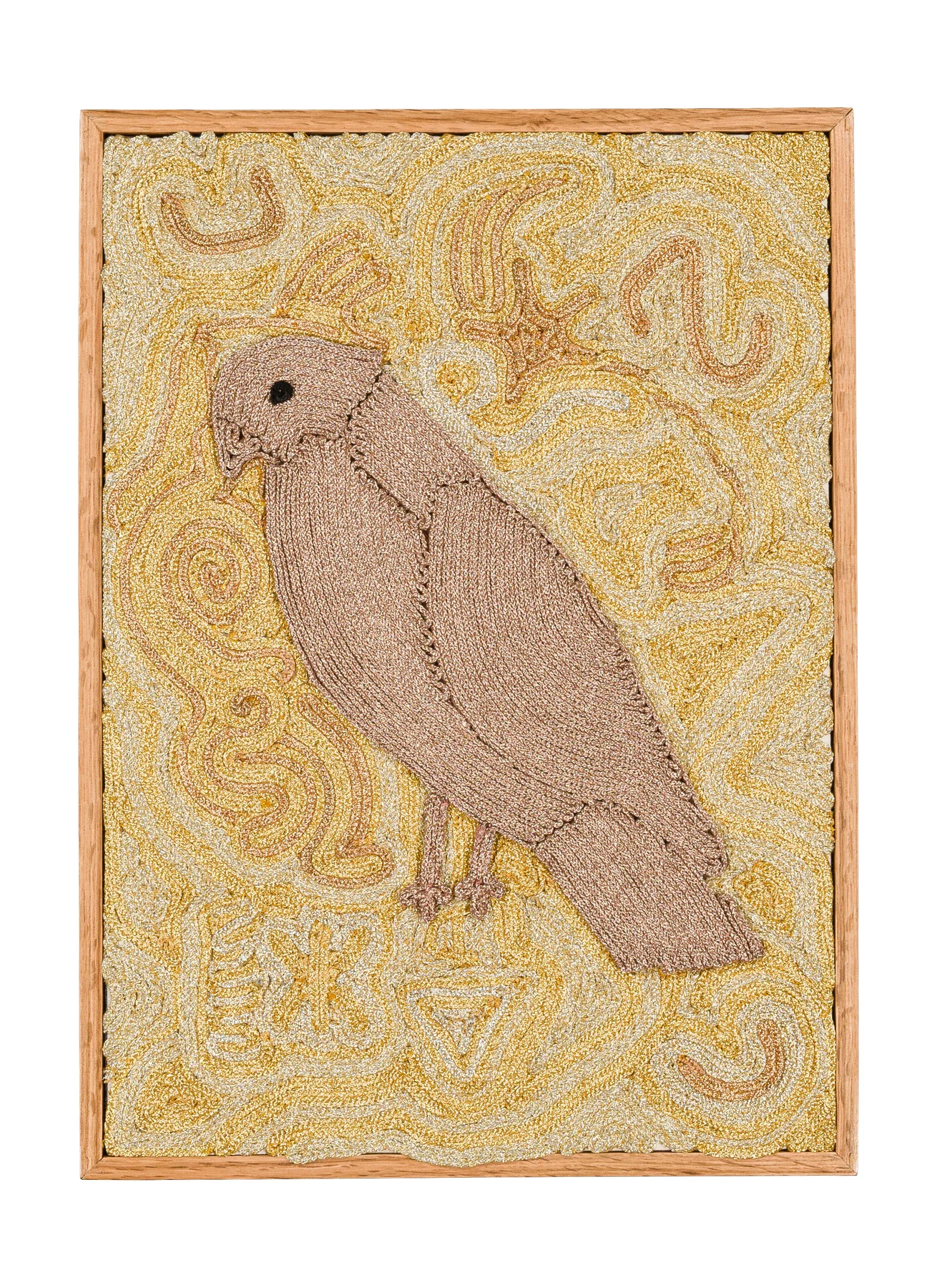 Archive de la tendresse masculine - Interlude 2, 2026. Sfiffa embroidered by hand on cotton. 32 x 44 cm. Margaux Derhy