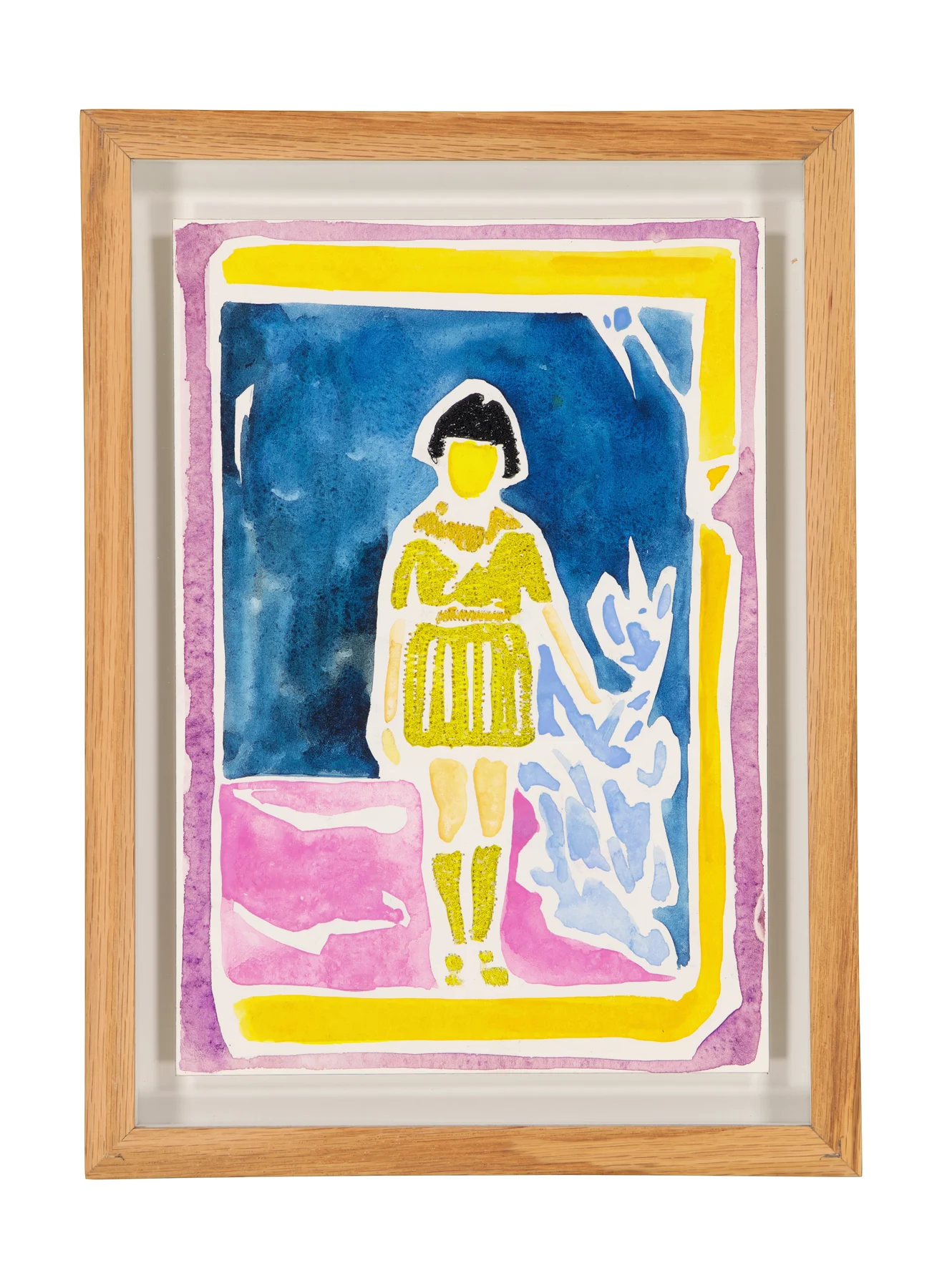 Tendres Boutons 9, 2024. Watercolor and embroidery on Arches paper. 18 x 26 cm. Margaux Derhy