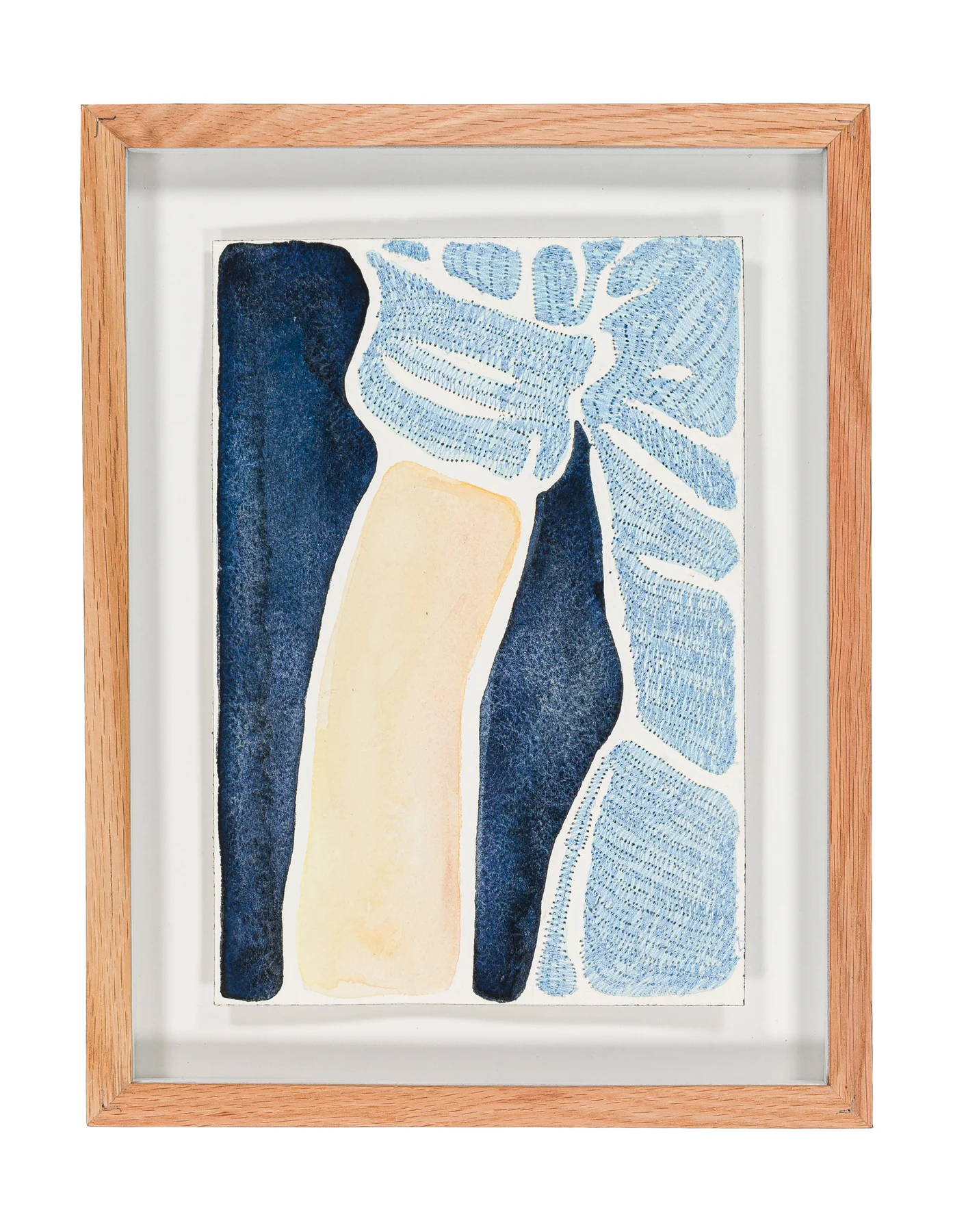 Studio Mogador 1947 - Signe 1, 2025. Watercolor and embroidery on Arches paper. 24 x 35 cm. Margaux Derhy