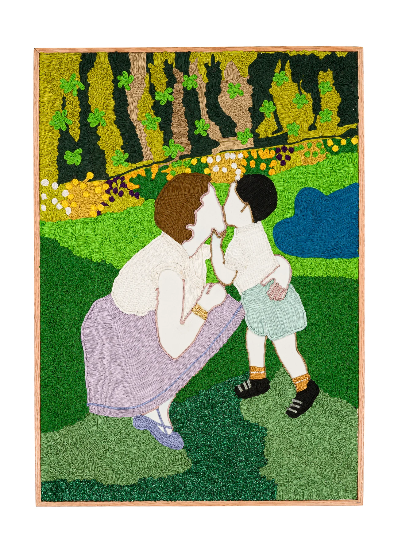Archives de la tendresse masculine - De vous à moi 1, 2026. Sfiffa embroidered by hand on cotton. 62 x 86 cm. Margaux Derhy