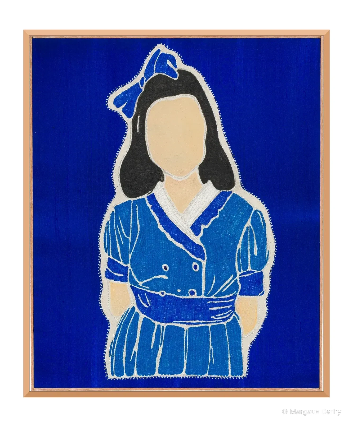 Studio Mogador 1947 - Éveil 2, 2025. Broderie et peinture sur soie. 82 x 67 cm. Margaux Derhy