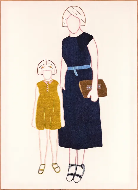 Les Invisibles 6, 2024. Sabra embroidery by hand on cotton. Margaux Derhy