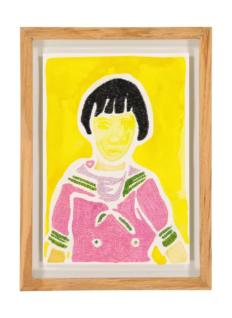 Tendres Boutons 10, 2024. Watercolor and embroidery on Arches paper. Margaux Derhy