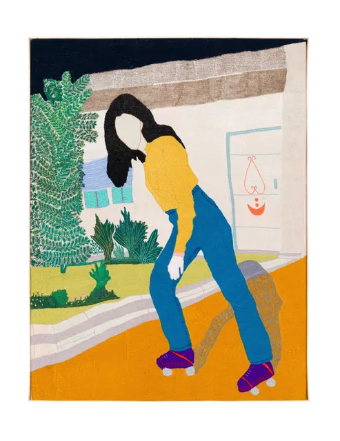 Gloria, femme forteresse, 2023. Embroidery by hand on linen. Margaux Derhy