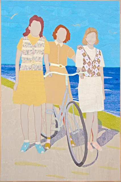 Du silence à l'horizon, 2024. Embroidery by hand on linen. Margaux Derhy
