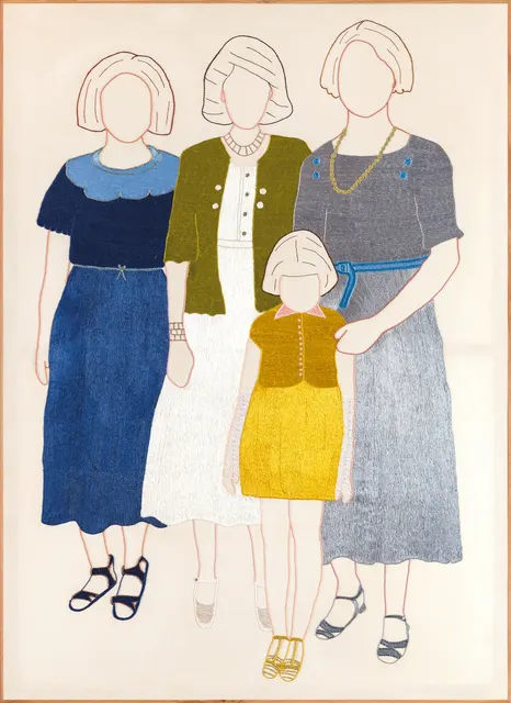 Les Invisibles 1, 2024. Sabra embroidery by hand on cotton. Margaux Derhy