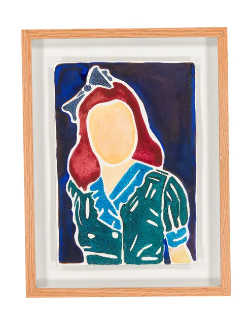 Studio Mogador 1947 - Signe 7, 2025. Watercolor and embroidery on Arches paper. Margaux Derhy