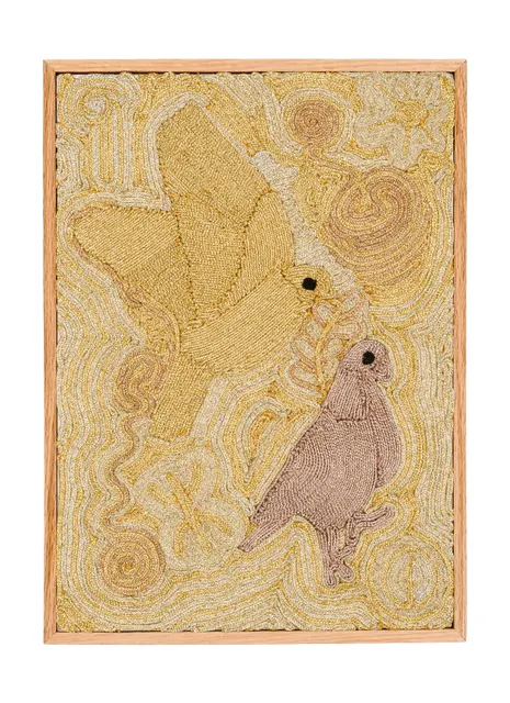 Archive de la tendresse masculine - Interlude 3, 2026. Sfiffa embroidered by hand on cotton. Margaux Derhy