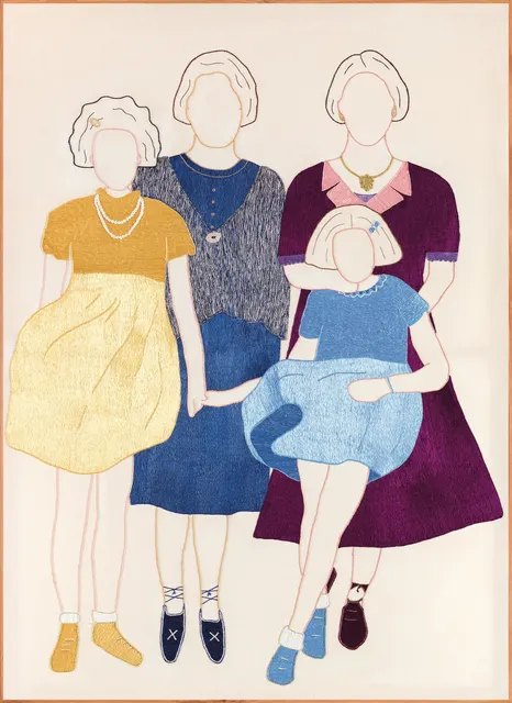 Les Invisibles 2, 2024. Sabra embroidery by hand on cotton. Margaux Derhy