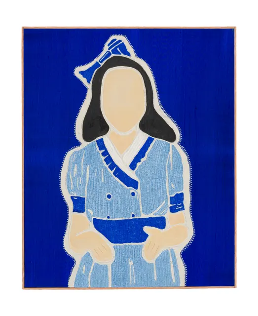 Studio Mogador 1947 - Éveil 5, 2025. Embroidery and painting on silk. Margaux Derhy