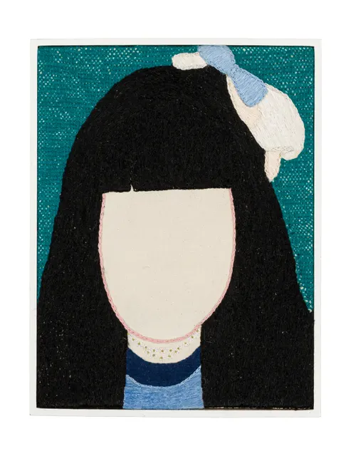 Mères Souveraines - Petite fille, 2025. Embroidery by hand on cotton. Margaux Derhy