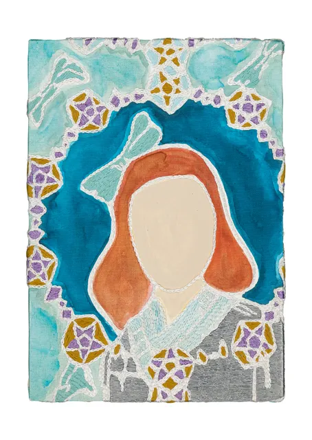 Studio Mogador 1947 - Prélude 4, 2025. Painting and Embroidery on cotton. Margaux Derhy