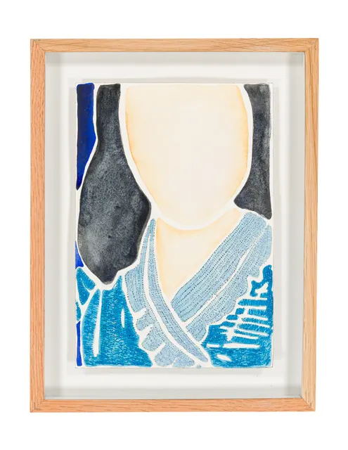 Studio Mogador 1947 - Signe 6, 2025. Watercolor and embroidery on Arches paper. Margaux Derhy