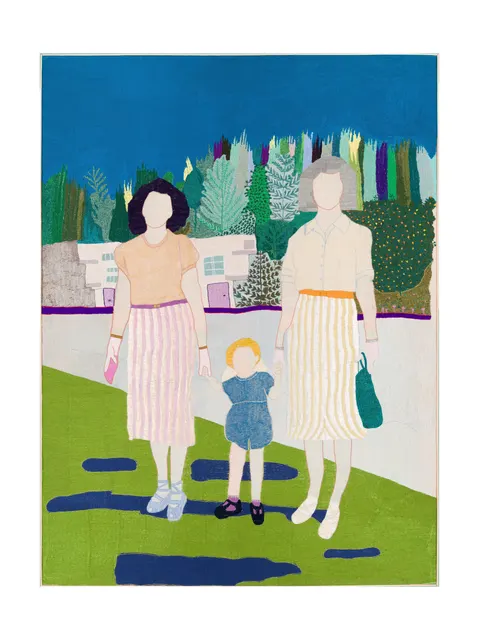 Peut-être à Casablanca, 2023. Embroidery by hand on linen. Margaux Derhy