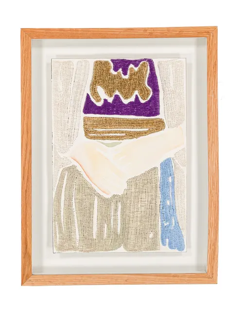 Mères Souveraines - dessin 5, 2025. Watercolor and embroidery on paper. Margaux Derhy