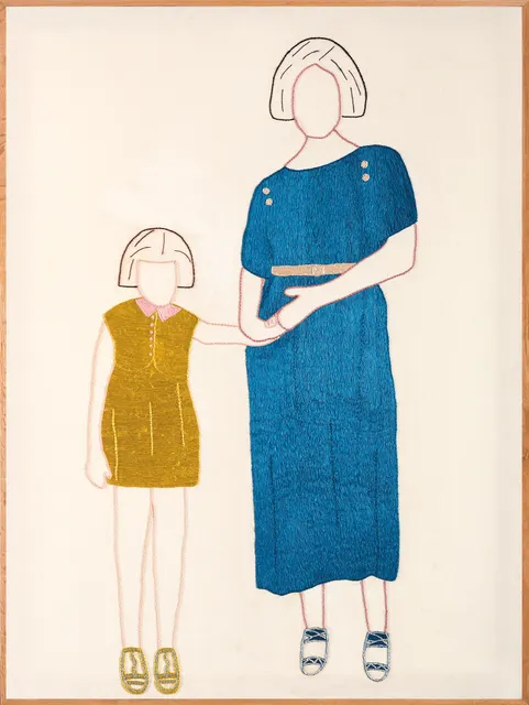 Les Invisibles 5, 2024. Sabra embroidery by hand on cotton. Margaux Derhy