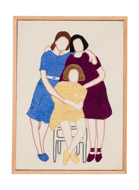 Les invisibles 9, 2025. Sabra embroidery by hand on cotton. Margaux Derhy