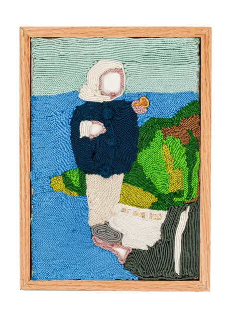 Archives de la tendresse masculine - Laszlo et Hugo 1, 2026. Sfiffa embroidered by hand on cotton. Margaux Derhy