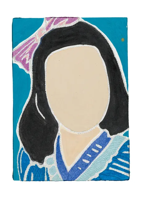 Studio Mogador 1947 - Prélude 1, 2025. Painting and Embroidery on cotton. Margaux Derhy